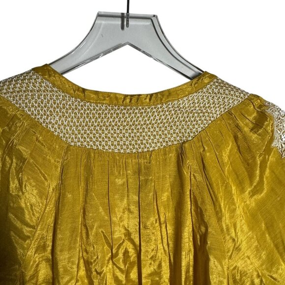 Soft Surroundings Size Medium Lauralin embroidered tunic beaded NWT mustard - Picture 7 of 13